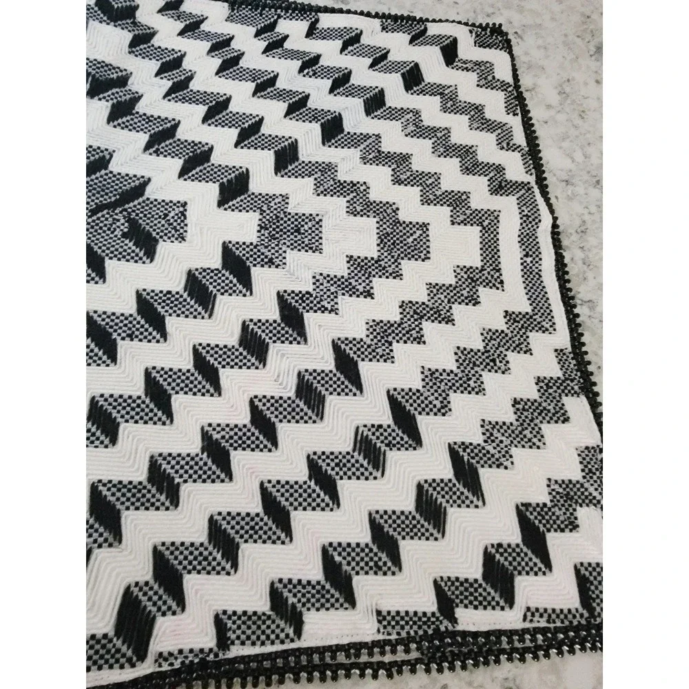 Ignite Lot of 2 Optical‎ Illusion Throw Pillow Covers Black White 16x24 NEW